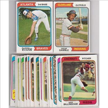 25 Different 1974 Topps Baseball Cards - Darrell Evans + More
