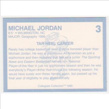 Michael Jordan 1990 North Carolina #3 College Card