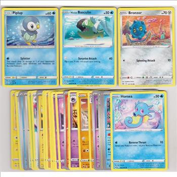 25 Different Pokemon Trading Cards w/ Piplup + More