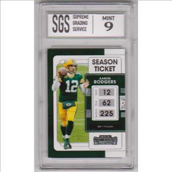 Graded Mint 9 - Aaron Rodgers 2021 Panini Contenders #34 Card