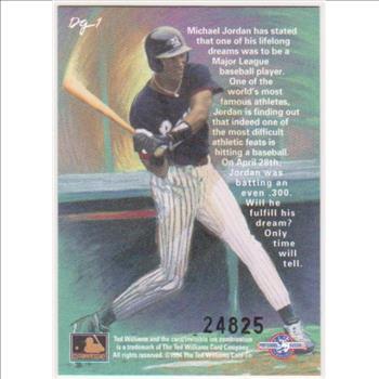 Michael Jordan Baseball Rookie - 1994 Ted Williams Company Gardiner Collection #DG-1