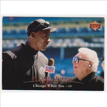 Michael Jordan 1995 Upper Deck Baseball #200 Card w/ Harry Caray