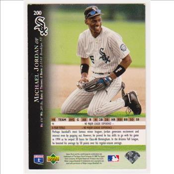 Michael Jordan 1995 Upper Deck Baseball #200 Card w/ Harry Caray