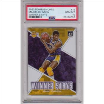 Graded PSA Gem Mint 10 - Magic Johnson 2022-23 Donruss Optic #19 Card