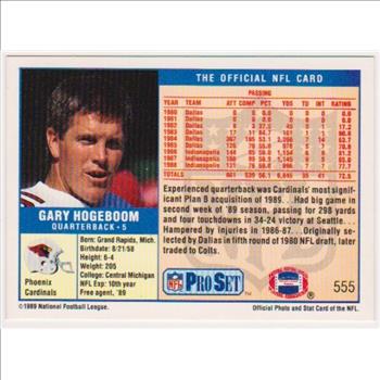 ERROR - Steve Young 1989 Pro Set WRONG BACK Super Bowl XXIV Card