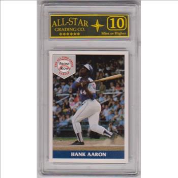 Graded 10 - Hank Aaron 1992 Front Row All-Time Great Series #1 Card