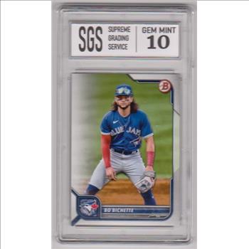 Graded Gem Mint 10 - Bo Bichette 2022 Bowman #43 Card
