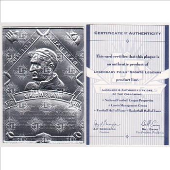 1993 Legendary Foils Honus Wagner Sculpted Card With COA