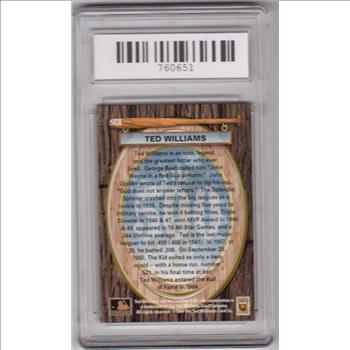 Graded Gem Mint 10 - Ted Williams 1994 Ted Williams Company 500 Home Run Club #5C8 Insert Card