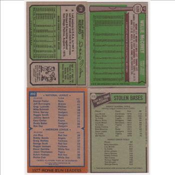 4 Different 1970's Topps Baseball Stars/Hall Of Famers w/ Lou Brock + More