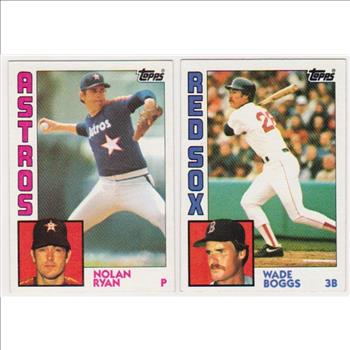 1984 Topps Nolan Ryan #470 + Wade Boggs #30 Card Pair