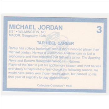 Michael Jordan 1990 North Carolina #3 College Card