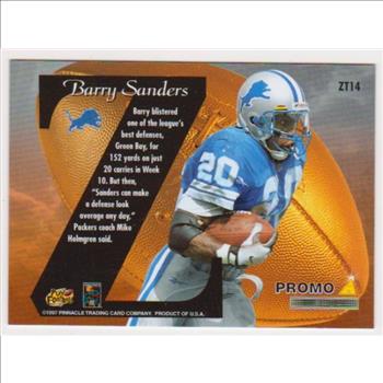 1997 Zenith Z-Team Barry Sanders #ZT14 Promo Card
