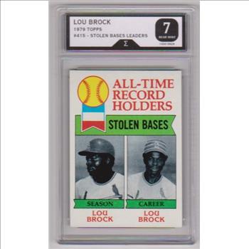 Graded Sigma Near Mint 7  - Lou Brock 1979 Topps #415 Card