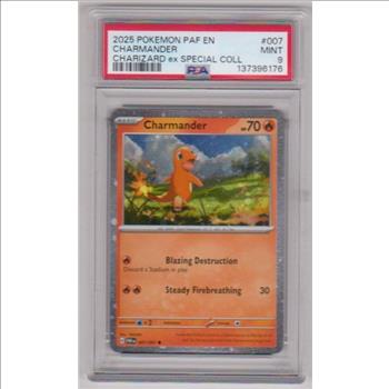 Graded PSA Mint 9 - Charmander 2025 Pokemon Paldean Fates EN Charizard EX Special Coll. #007 Card