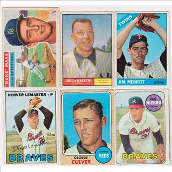 6 Different 1950's/1960's Topps Baseball Cards w/ Phil Niekro + More