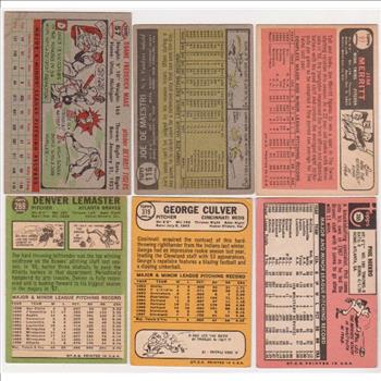6 Different 1950's/1960's Topps Baseball Cards w/ Phil Niekro + More