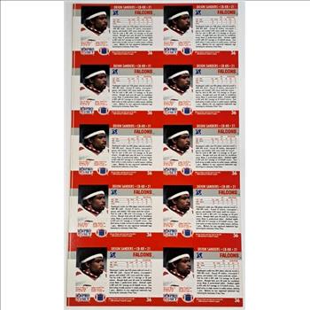 Uncut Sheet - 1990 Pro Set Deion Sanders #36 Ten Card Sheet