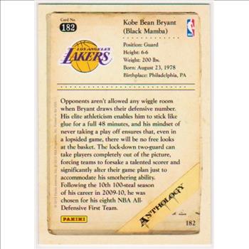 Kobe Bryant 2012 Panini Anthology #182 Card