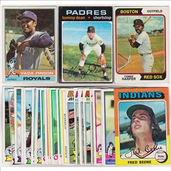 25 Different 1970's Topps Baseball Cards (1971-1979) w/ Vada Pinson + More