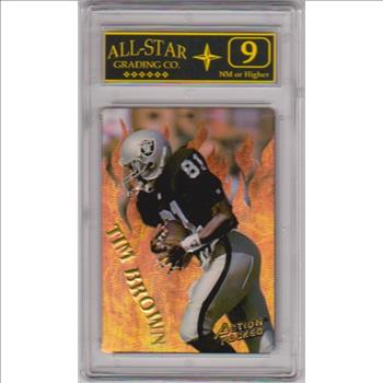 Graded 9 - Tim Brown 1994 Action Packed Catching Fire #R6 Card
