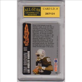 Graded 9 - Tim Brown 1994 Action Packed Catching Fire #R6 Card