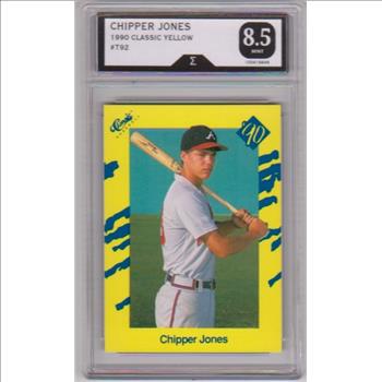 Graded Sigma Mint 8.5  - Chipper Jones 1990 Classic #T92 Rookie Card