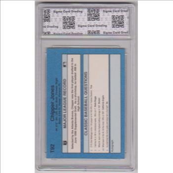 Graded Sigma Mint 8.5  - Chipper Jones 1990 Classic #T92 Rookie Card