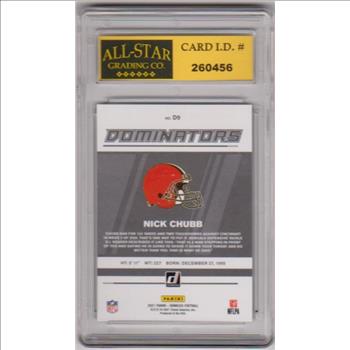 Graded 10 - Nick Chubb 2021 Donruss Dominators #D9 Insert Card