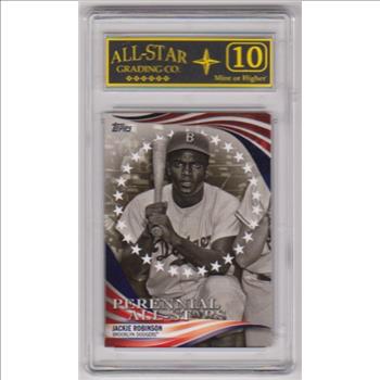 Graded 10 - Jackie Robinson 2019 Topps Perennial All-Stars #PAS-3 Insert Card