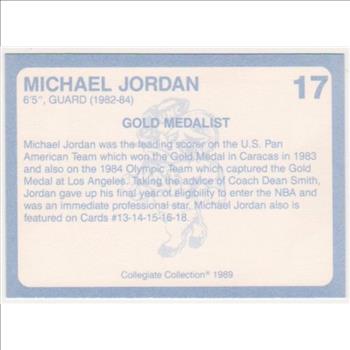Michael Jordan 1989 North Carolina #17 College Card