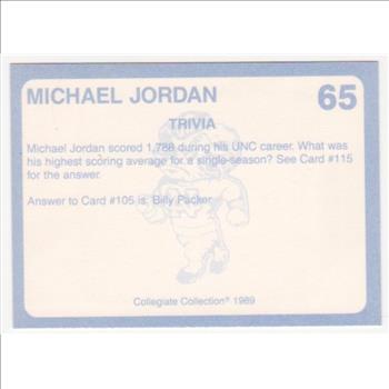 Michael Jordan 1989 North Carolina #65 College Card