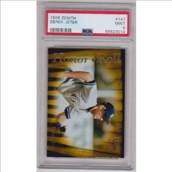 Graded PSA Mint 9 - Derek Jeter 1996 Pinnacle Zenith #147 Card