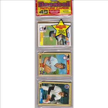 1987 Topps Baseball 49 Card Rack Pack w/ Roger Clemens On Front