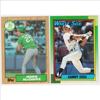 Rookies - Mark McGwire 1987 Topps + Sammy Sosa 1990 Topps Rookie Pair