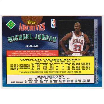 1993 Topps Archives MICHAEL JORDAN '84 Topps #52 Card That Never Was