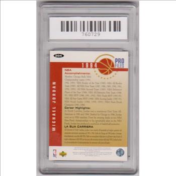 Graded Mint 9 - Michael Jordan 1994-95 Collector's Choice Italian #204 Card