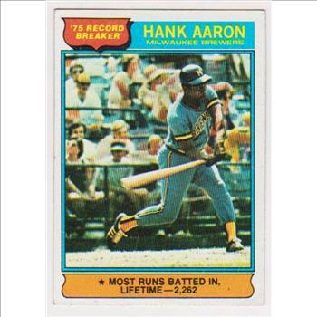 1976 Topps Hank Aaron #1 Card - HOF'er
