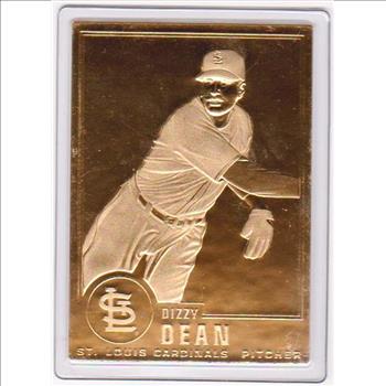 22 kt Gold - DIZZY DEAN 1996 Danbury Mint Gold Card - HOF'er