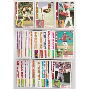 50 Different 1984 Topps Baseball Cards w/ Reggie Jackson + More