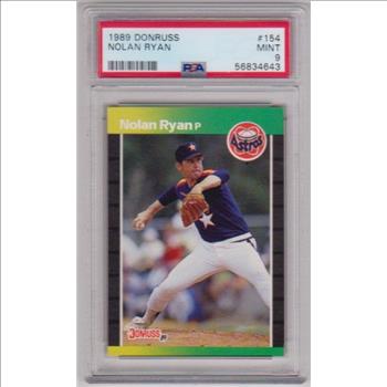 Graded PSA Mint 9 - Nolan Ryan 1989 Donruss #154 Card