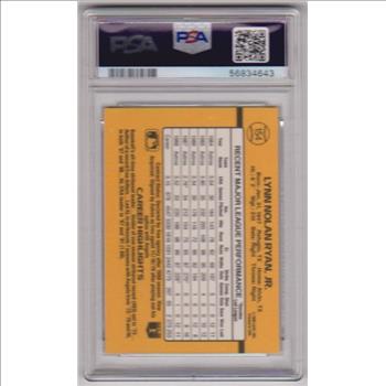 Graded PSA Mint 9 - Nolan Ryan 1989 Donruss #154 Card