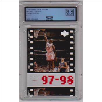 Graded MPE NM-MT+ 8.5 - Michael Jordan 1998 Upper Deck Living Legend #117 Card