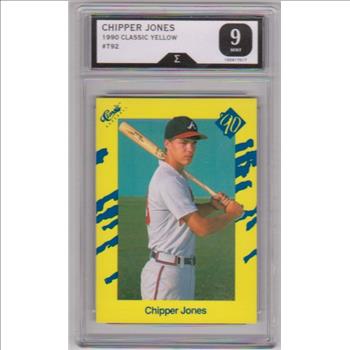 Graded Sigma Mint 9  - Chipper Jones 1990 Classic #T92 Rookie Card
