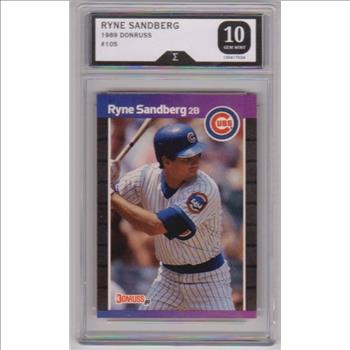 Graded Sigma Gem Mint 10 - Ryne Sandberg 1989 Donruss #105 Card