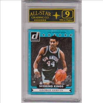 Graded 9 - George Gervin 2014-15 Donruss Scoring Kings #12 Card
