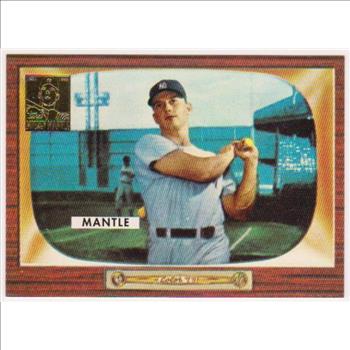Mickey Mantle 1955 Bowman #202 Commemorative Card - 1996 Topps #5 of 19 Insert Card