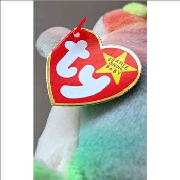 1997 Ty Beanie Baby Rainbow The Chameleon - New With Iggy Error Tags