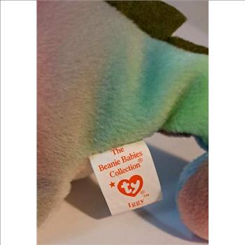 1997 Ty Beanie Baby Rainbow The Chameleon - New With Iggy Error Tags