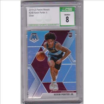 Rookie Graded CSG NM/Mint 8 - Kevin Porter, Jr. 2019-20 Panini Mosaic Silver #248 Card